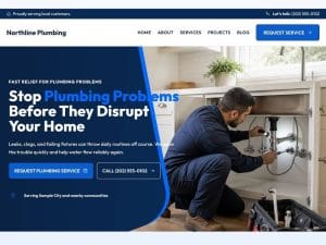 Northline Plumbing homepage design preview